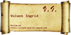 Volent Ingrid névjegykártya